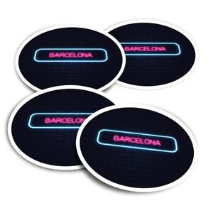 4x Vinyl Stickers Neon Sign Design Barcelona City Spain #350010