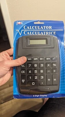 Jot Calculator 8 Digit Tilt Display, Big Keys, Color Black - Image 1 of 4