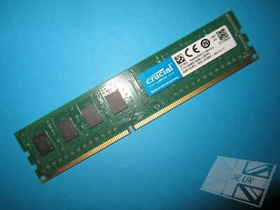 Crucial 4GB CT51264BD160BJ.C8FPD PC3-12800 DDR3L Desktop Memory - Image 1 of 3