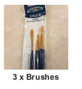 Winsor & Newton Golden Synthetic Artist Brushes Set 3 Flat Filbert Round 70B010 - Picture 1 of 1