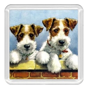 Wire Fox Terrier Dogs Wall Dog Acrylic Coaster Novelty Drink Cup Mat Great Gift - Photo 1 sur 1