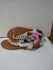Arizona Jean Co Womens Size 11 Thong Rhinestone Sandals NEW With Tags. White
