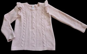 * CARTER’S KID Pink Ruffled Shoulders Chenille Sweater Girls Size 14 - Picture 1 of 4