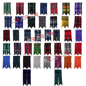 AAR Kilt Flashes Scottish Multi Color Tartans Come Heavy Buckle + Garter