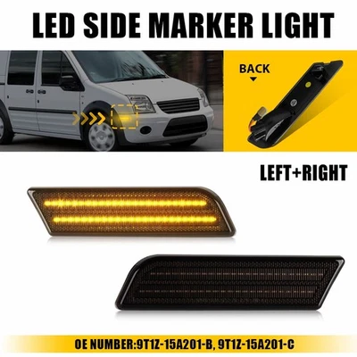 Luz LED delantera lateral ámbar 2 piezas luz giratoria 2010-13 para Ford Transit Connect Foto 1 de 4
