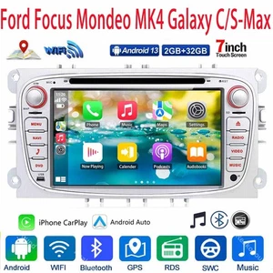 7”Autoradio CarPlay Nav GPS Bluetooth für Ford Focus Mondeo MK4 Galaxy C/S-Max - Picture 1 of 19