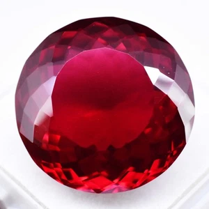 47.15 Ct Mozambique Natural Red Pyrope Garnet 21mm Round Vibrant Loose Gemstone - Picture 1 of 4