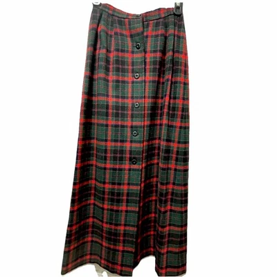 VTG Pendleton Pleated Pure Virgin Wool Skirt Size 8 (S) Midi Plaid Oregon USA - Image 1 of 4