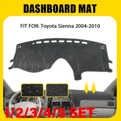 Cubierta de tablero Almohadilla de tablero Protector de parasol Gris para 04-10 Toyota Sienna 1-5SET Foto 1 de 4