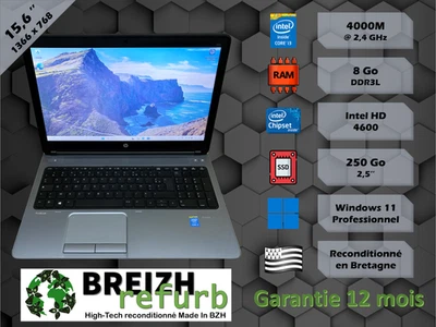 [BREIZH REFURB] PC HP 650 G1 15" i3 SSD Windows 11 + Office - Garantie 1 an - Photo 1/4