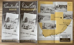 Vintage 1950's SOUTH AFRICAN RAILWAYS Inter City Coach Tours Travel LEAFLET - Bild 1 von 4