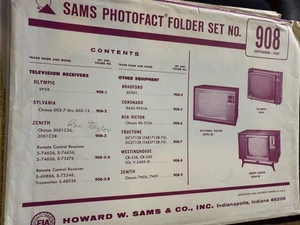 Sams Photofact Folder Set 908 Sept 1967 Schematics & Repairs Television Receiver - Picture 1 of 11