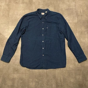Levi’s Blue Plaid Button Down Collar Long Sleeve Mens Shirt Size XL - Picture 1 of 14