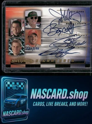 2000 Maxximum Tony Stewart Jason Leffler Bobby Labonte Joe Gibbs Auto 20/100 - Image 1 of 2