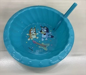 2er Pack Zak Bluey & Bingo Kunststoff Schüssel mit integriertem Strohhalm für Kinder - Bild 1 von 2