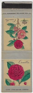 Vintage Matchbook Cover Date 1950's Camellia Ohio Match Co. 1 of set . - Picture 1 of 3