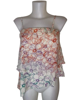 Anthropologie Maeve Sz S Women’s 100% Silk Floral Coquette Kawaii Cami Tank Top - Image 1 of 4
