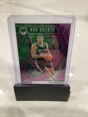 Mosaico Panini 2024-25 grandes de la NBA Tim Duncan #291 mosaico púrpura Prizm 01/50 FOP Foto 1 de 2