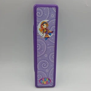 Vintage Lisa Frank Federmäppchen Star Moon Girl Hartplastik lila - Bild 1 von 6