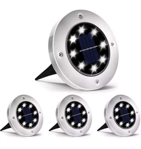 4 FARO LAMPADA LED SOLARE DA ESTERNO GIARDINO FARETTO 8 LED PICCHETTO SEGNAPASSI - Foto 1 di 4
