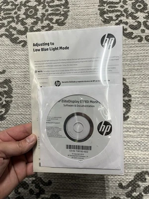 NEW HP CD Kit Elite Display E190i Monitor Software LCD Display Replacement Docs - Image 1 of 2