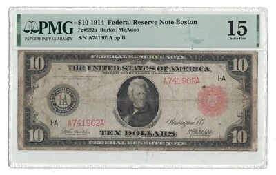 U.S. - Series of 1914 $10.00 Federal Reserve Note (Red Seal) PMG Choice Fine 15 - Image 1 of 2