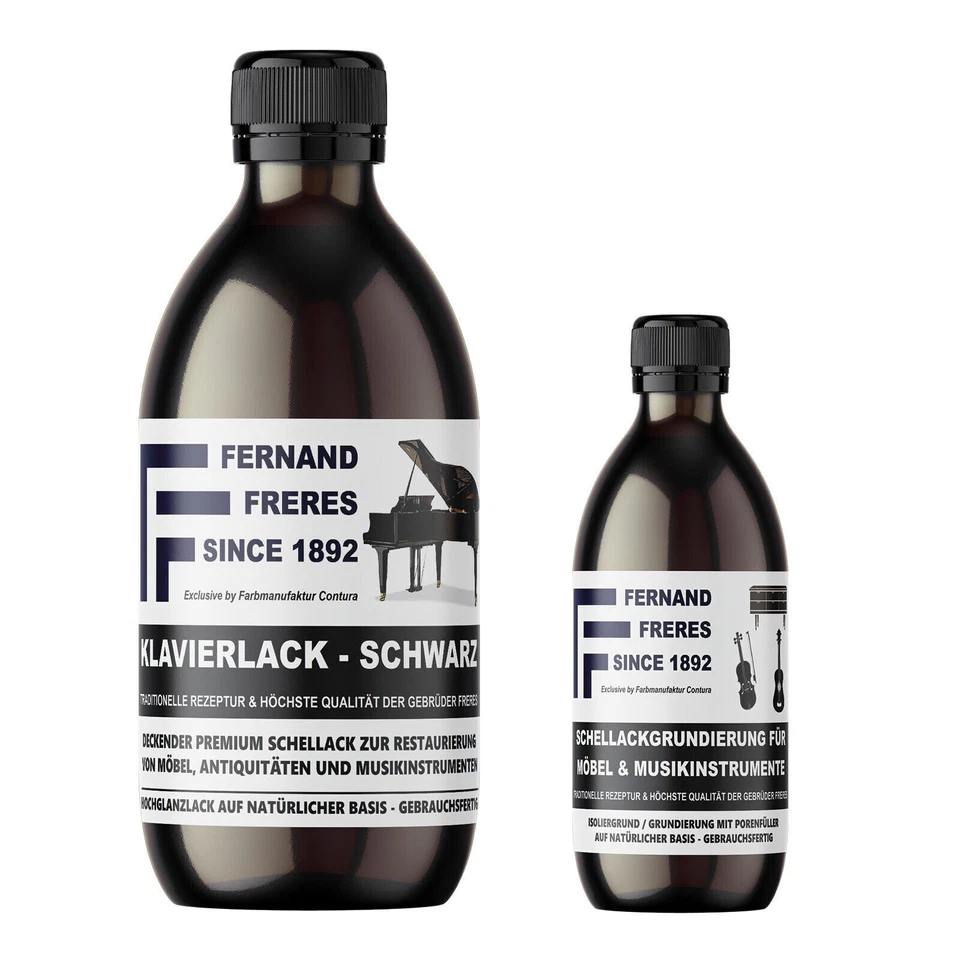 Klavierlack Hochglanz Lack Schwarz im Set Klavier Möbel Piano Schellack Holzlack - Bild 1 von 3
