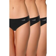 Aqs Ladies Seamless Black Bikini 3 Pack
