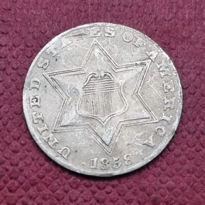 1858 Three Cent Silver Trime 3c Better Grade XF #51269 - Picture 1 of 2