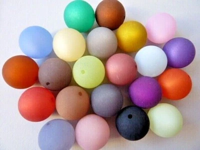 Polaris Perlen Kunstharz Kugel rund matt 20mm  Farbwahl 1748 - Bild 1 von 4