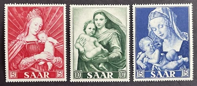 Saar 1954 Immaculate Conception Set of 3 Scott #250-252 MLH - Image 1 of 2
