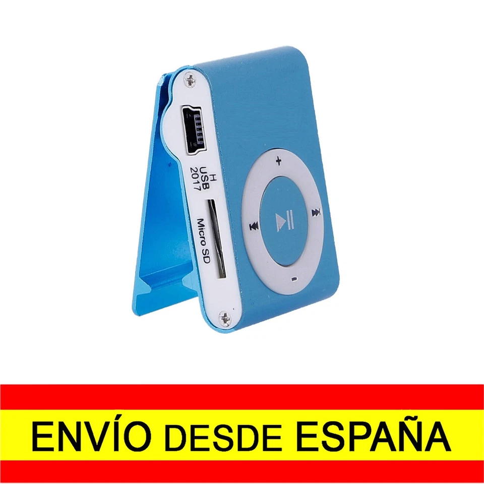 Mini Reproductor MP3 Clip Azul Aluminio hasta 8GB MIcroSD a0390 - Imagen 1 de 1