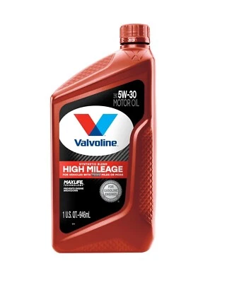 Aceite de motor Valvoline alto kilometraje tecnología MaxLife 5W-30 mezcla sintética 1 qt Foto 1 de 2