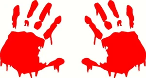 (2) Adesivo stampa a mano zombie insanguinato che cammina morto Halloween divertente decalcomania finestra - Foto 1 di 3