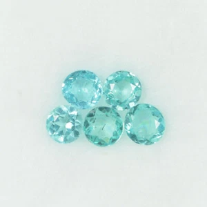 1.25 cts Best Luster "Paraiba Hug" Natural Apatite 4mm Round....!!!!! - Picture 1 of 2