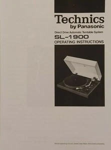 Technics SL-1900 Auto-Plattenspieler-System - Bedienungsanleitung - BENUTZERHANDBUCH - Bild 1 von 1