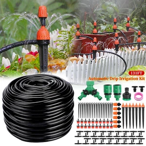 130ft/40m Drip Irrigation System Garden Plant Self Watering Micro Sprinkler Kit - Picture 1 of 10