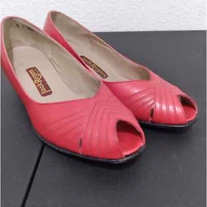 Jack Rogers Peep Toe Dress Shoe Womans Size 6 Red Heel - Picture 1 of 8