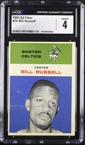 1961 Fleer #38 Bill Russell  HOF  CGC 4 VG/EX - Picture 1 of 2