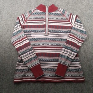 Eddie Bauer Sweater Mens Large Multicolor Fair Isle 1/4 Zip Pullover Preppy Boho - Picture 1 of 7