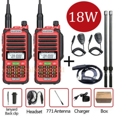BAOFENG UV-98PRO 18W VHF/UHF TWO WAY WALKIE TALKIE HAND FUNKGERÄTE 128KANÄLE DEU - Bild 1 von 4