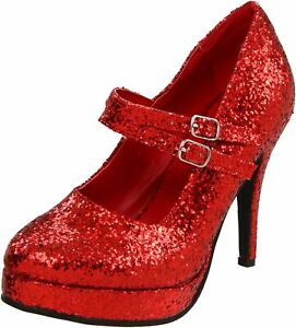 Ellie Shoes Women's 421-Jane-G Maryjane Pump,Red Glitter 5 M US