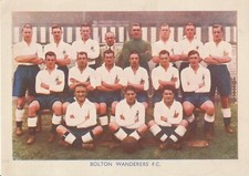 Shermans Pools Searchlight on Famous Teams Trade Card Bolton Wanderers 1937/38