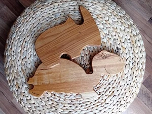 Holztiere Kinder Frühstücksbrettchen Eichen Schneidebrett Set - Bild 1 von 6