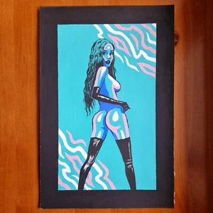 Original Erotik Malerei Aktkunst Original Kunstwerk Wanddekor Acrylmalerei - Bild 1 von 5