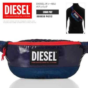 Diesel Body Bag One Shoulder X08030 P4212 LYAM PAT Men's DS2346 Shiny Navy JP - Picture 1 of 4