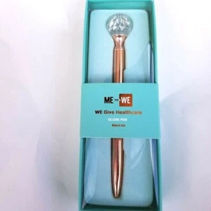 ME to WE Roségold Stift mit Kunstkristallkugel schwarze Tinte in Geschenkbox Neu - Bild 1 von 2