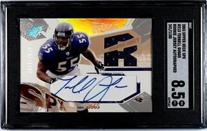 2003 SPx TERRELL SUGGS, #213, ROOKIE, AUTO, JERSEY, SERIAL #241/1100, GRADED SGC - Bild 1 von 2