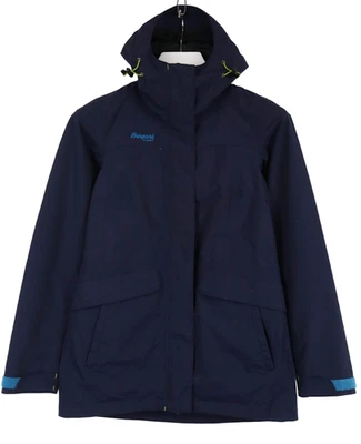 BERGANS OF NORWAY 5045 Hjelle Jacket Women's XS Waterproof Hooded Shell Navy - Image 1 of 4