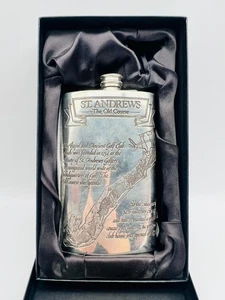 ⛳🥃 St. Andrews „The Old Course“ Flachmann Scottish Piper Pewter UK Golf - Bild 1 von 9